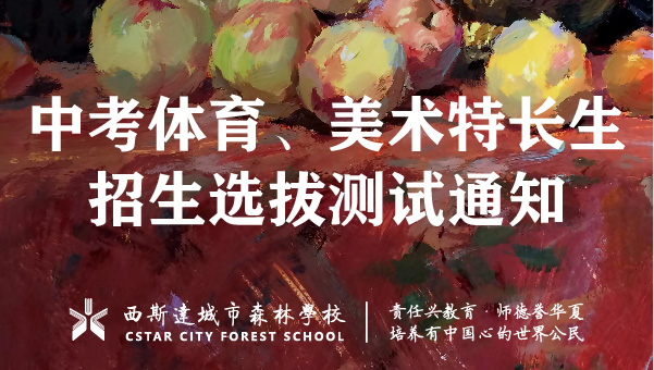 @所有中考生，本周日郑州西斯达城市森林学校高中部体育、美术特长生招生选拔测试通知